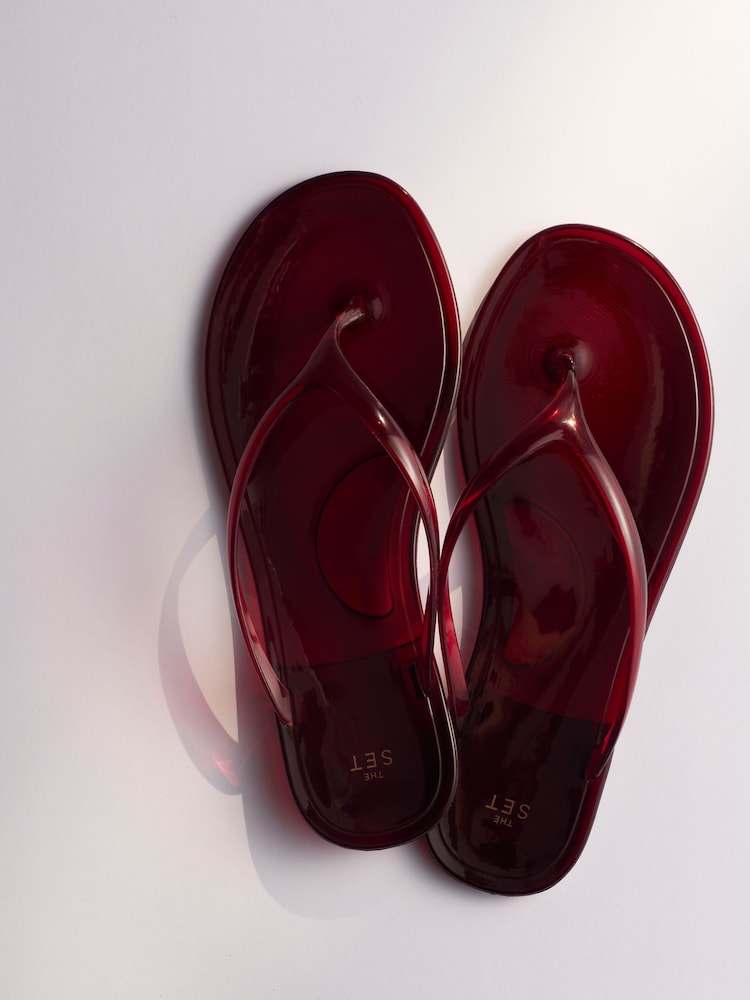 The Set Jelly Flip Flop Toe Thong Sandals Red - Image 1 of 4 The Set Jelly Flip Flop Toe Thong Sandals Red - Image 1 of 4