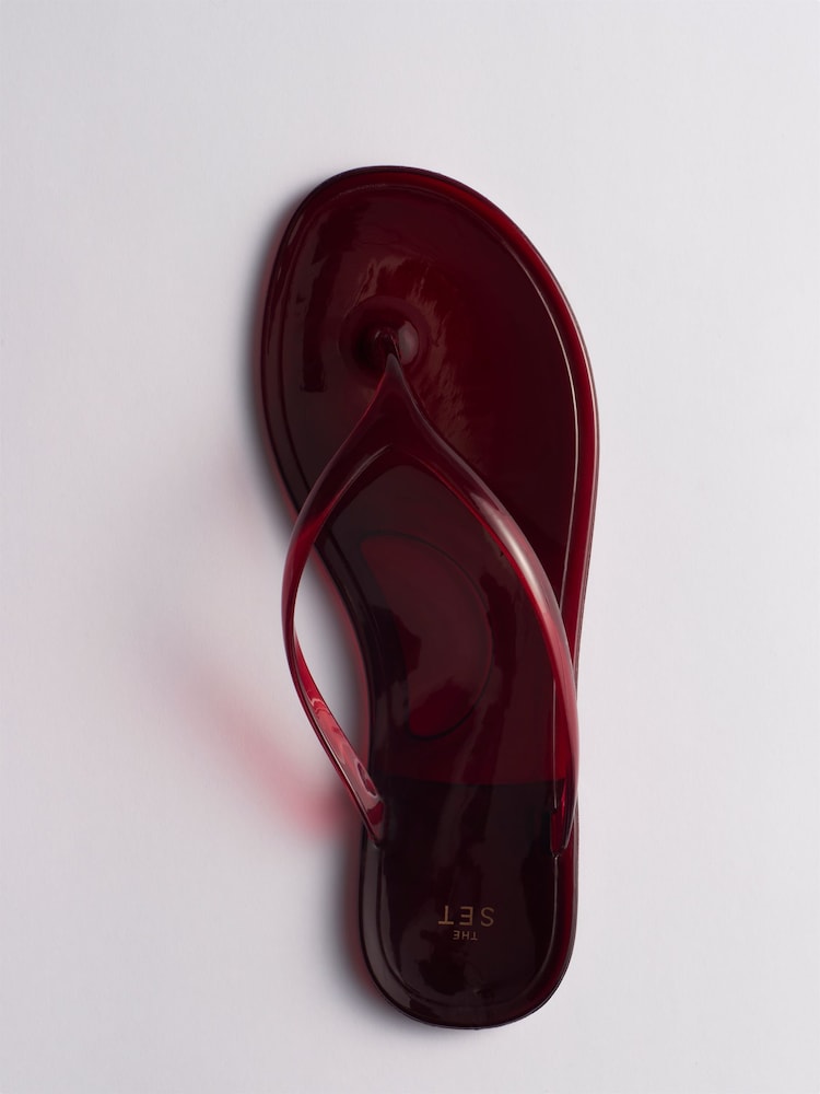 The Set Jelly Flip Flop Toe Thong Sandals Red - Image 2 of 4 The Set Jelly Flip Flop Toe Thong Sandals Red - Image 2 of 4