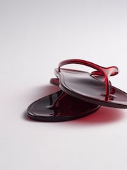 The Set Jelly Flip Flop Toe Thong Sandals Red - Image 3 of 4