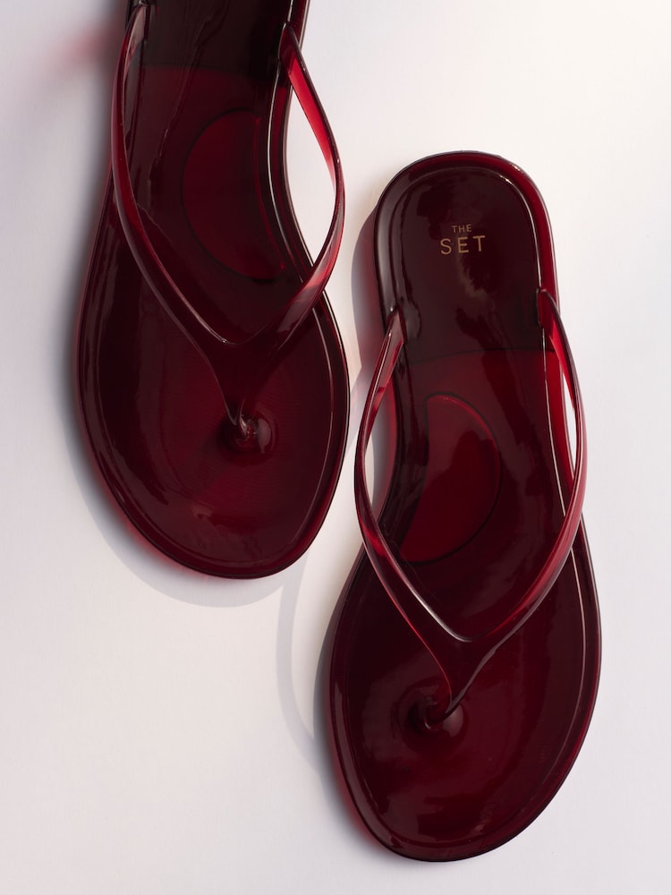 The Set Jelly Flip Flop Toe Thong Sandals Red - Image 4 of 4 The Set Jelly Flip Flop Toe Thong Sandals Red - Image 4 of 4