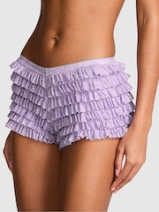 Victoria's Secret Pink Lavender Purple  Leopard Print Bloomer Mesh Knickers - Image 1 of 2