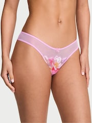 Victoria's Secret Watercolour Pink Brazilian Embroidery Knickers - Image 1 of 2