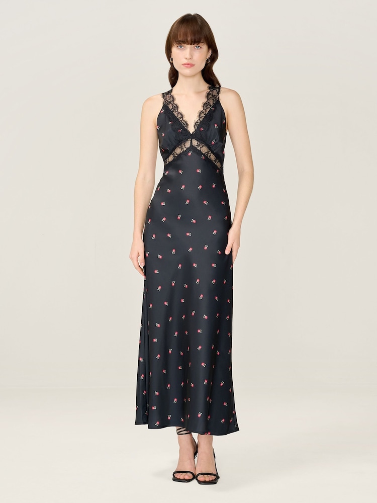 Omnes Black Aurelia Floral Dress - Image 1 of 4 Omnes Black Aurelia Floral Dress - Image 1 of 4