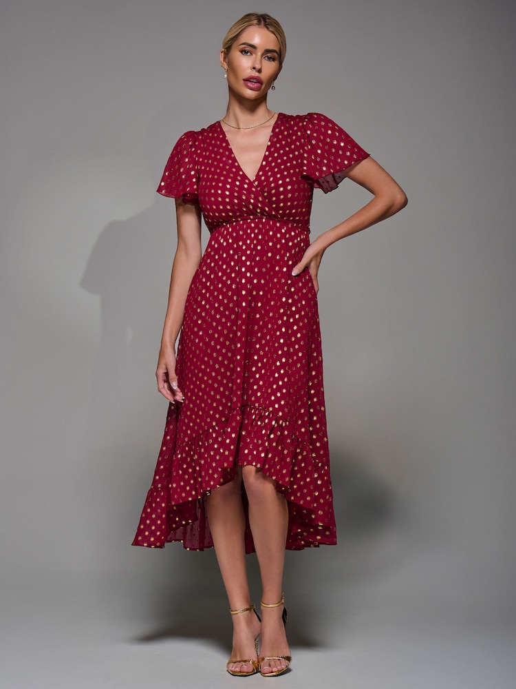 أحمر - Jolie Moi Petite Short Sleeve Midaxi Dress - صورة 1 من 6 أحمر - Jolie Moi Petite Short Sleeve Midaxi Dress - صورة 1 من 6