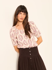 FatFace Kai Ivory Paisley Petite Kai Blouse - Image 1 of 5