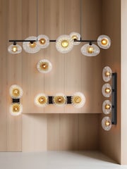 Searchlight Black 1 Light Ribbed Glass Wall Light - Image 5 of 5