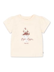 Konges Sløjd Cream Famo Mon Cherry Print Puff Sleeve T-Shirt - Image 1 of 4