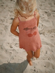 Konges Sløjd Itty Cherry Print Strap Dress - Imagen 1 de 2