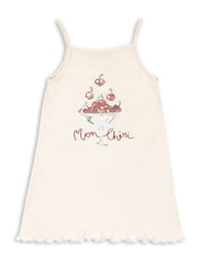 Konges Sløjd Cream Famo Mon Cherry Print Strap Dress - Image 1 of 4
