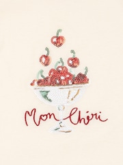 Konges Sløjd Cream Famo Mon Cherry Print Strap Dress - Image 3 of 4