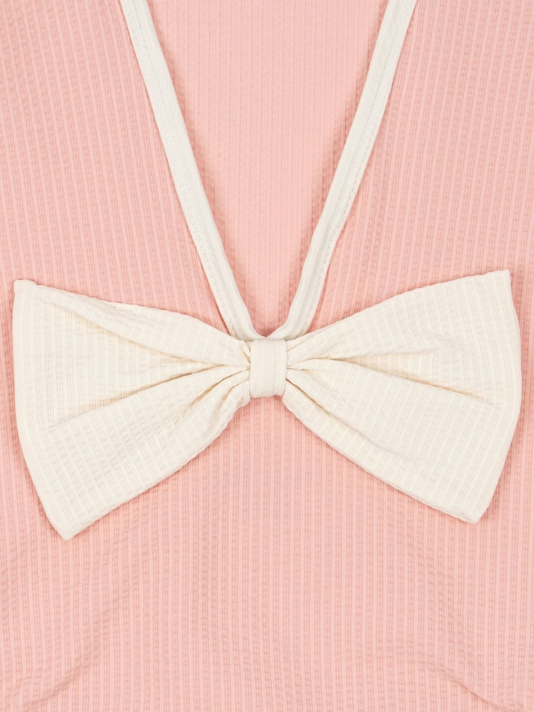 Konges Sløjd Pink Bowie Low Back Swimsuit With Bow Detail - Image 3 of 3