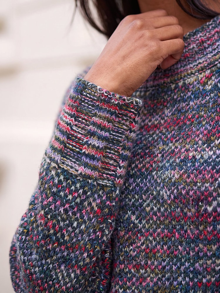 Roman Blue Petite Contrast Knitted Jumper - Image 4 of 4