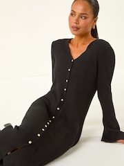 Roman Petite Knitted Button Detail Midi Dress - Imagen 1 de 5