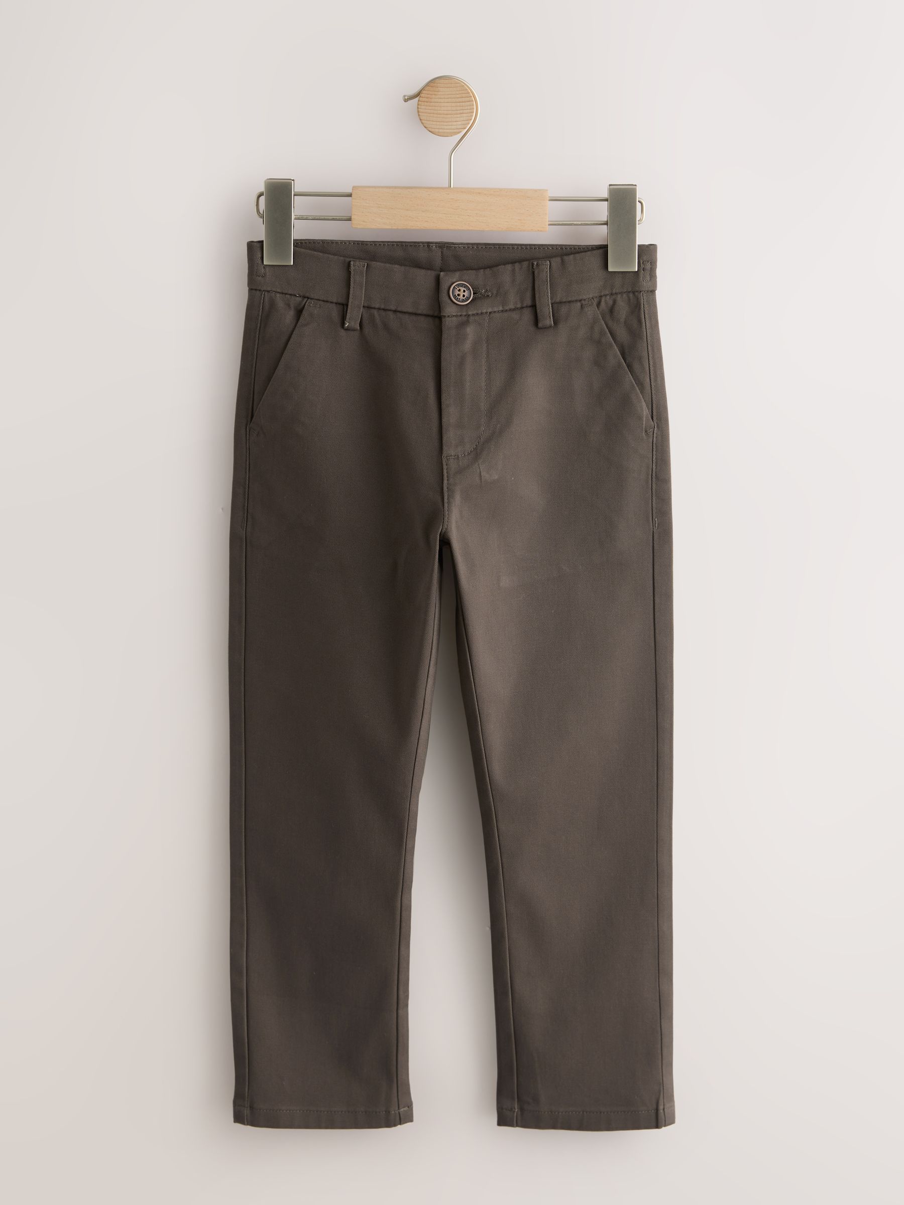 Buy Chocolate Brown Regular Fit Stretch Chino Trousers (3-17yrs