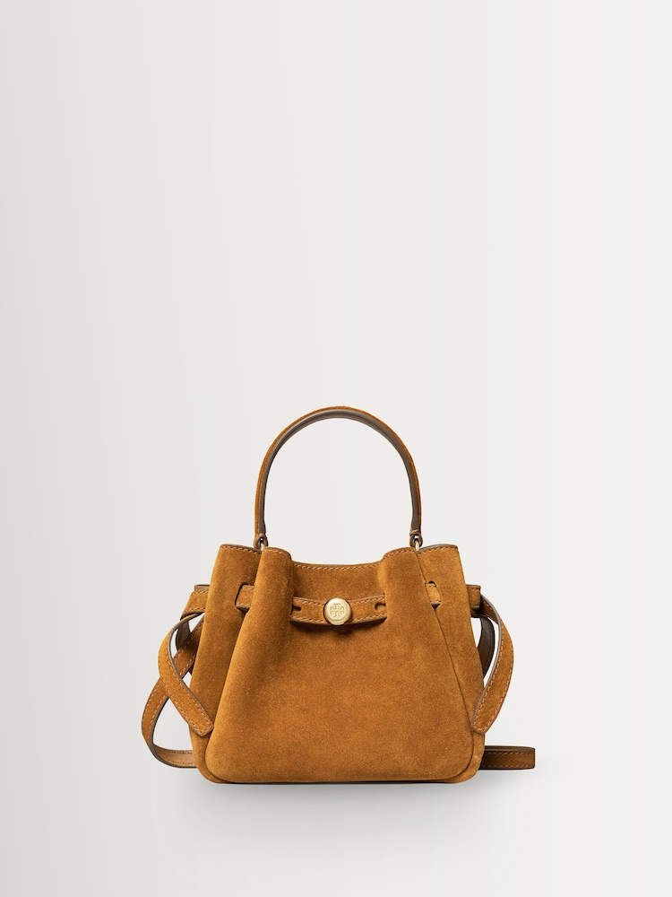 Tory Burch Brown Romy Suede Mini Bucket Bag - Image 1 of 4
