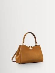 Tory Burch Brown Eleanor Suede Mini Satchel Bag - Image 2 of 4
