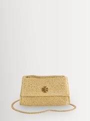 Tory Burch Natural Kira Turnlock Straw Mini Bag - Image 1 of 1