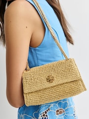 Tory Burch Natural Kira Turnlock Straw Mini Bag - Image 4 of 6