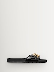 Tory Burch Black Mellow Buckle Slides - Image 1 of 1