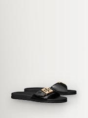 Tory Burch Black Mellow Buckle Slides - Image 2 of 4