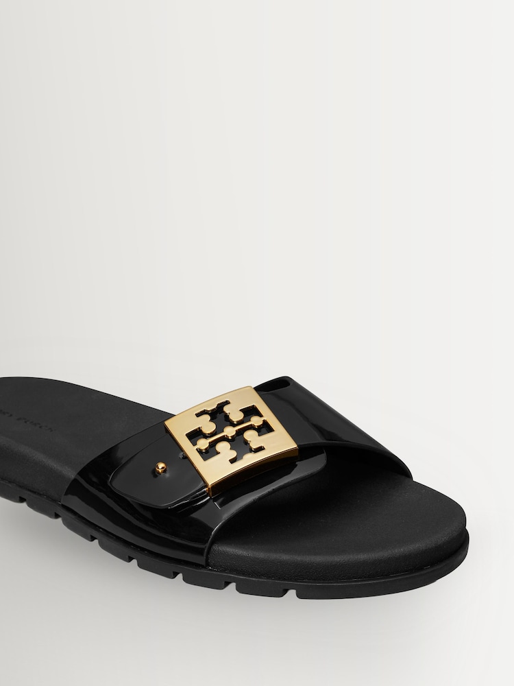 Tory Burch Black Mellow Buckle Slides - Image 4 of 4