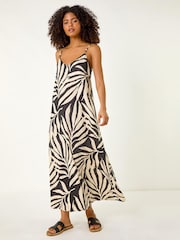 Roman Mono Leaf Print Maxi Dress - Bild 2 von 5