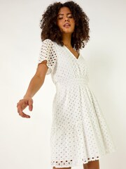 Roman White Broderie Anglaise Tiered Dress - Image 1 of 5