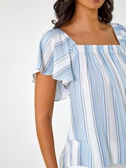 Roman Stripe Ruffle Shirt - صورة 5 من 5