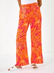Roman Orange Shell Print Wide Leg Trousers - Image 3 of 5