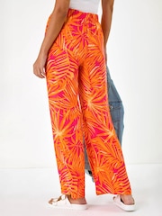 Roman Orange Shell Print Wide Leg Trousers - Image 4 of 5