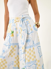 Roman White Citrus Wide Leg Stretch Trousers - Image 6 of 6