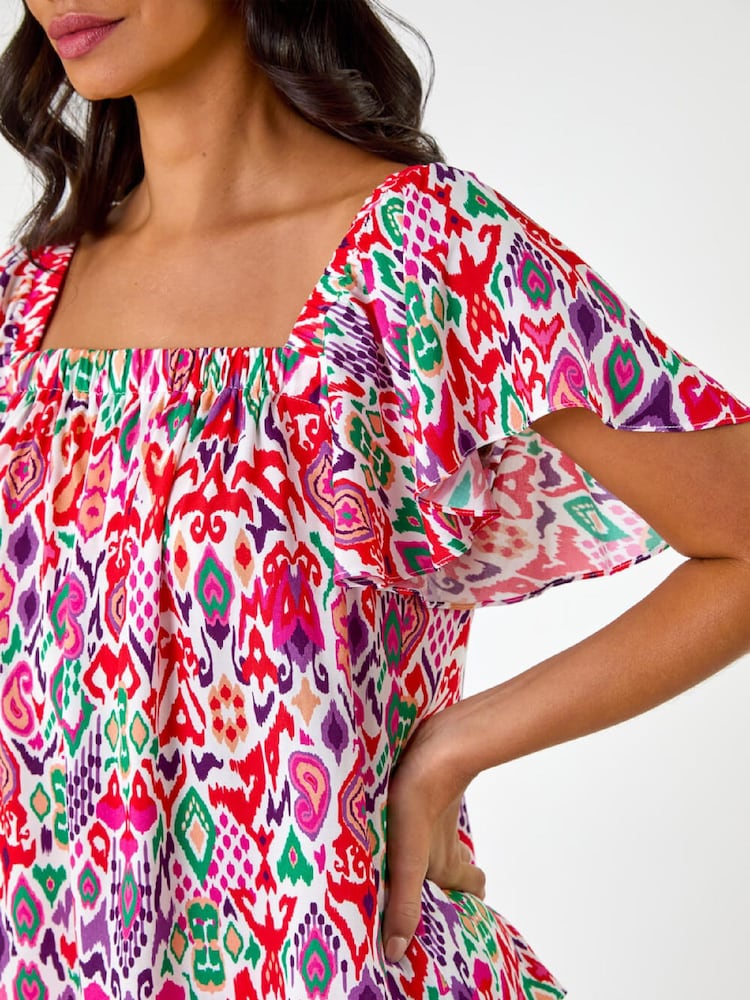 Roman Pink Zig Zag Ruffle Shirt - Image 5 of 5 Roman Pink Zig Zag Ruffle Shirt - Image 5 of 5