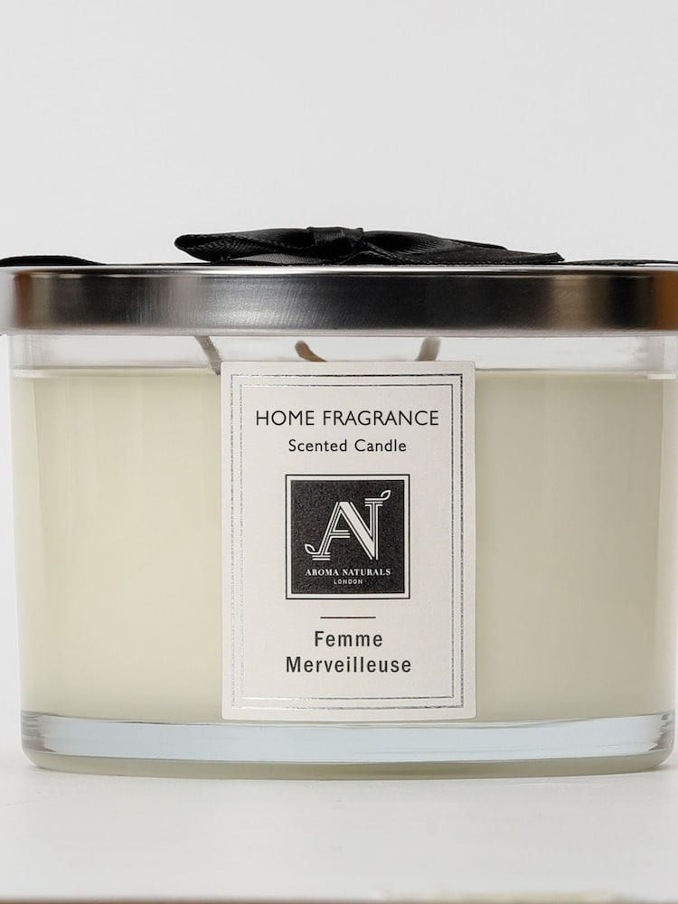 Aroma Naturals Clear Minimalist Luxe Merveilleuse 3 Wick Candle - Image 2 of 6 Aroma Naturals Clear Minimalist Luxe Merveilleuse 3 Wick Candle - Image 2 of 6