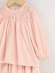 Pink Smock Woven Top, Shorts and Socks Baby Set 2 Piece (0mths-2yrs) - Image 3 of 5