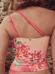 B by Ted Baker Pink/Yellow Floral One Shoulder Tankini with Tummy Control - Image 5 of 6