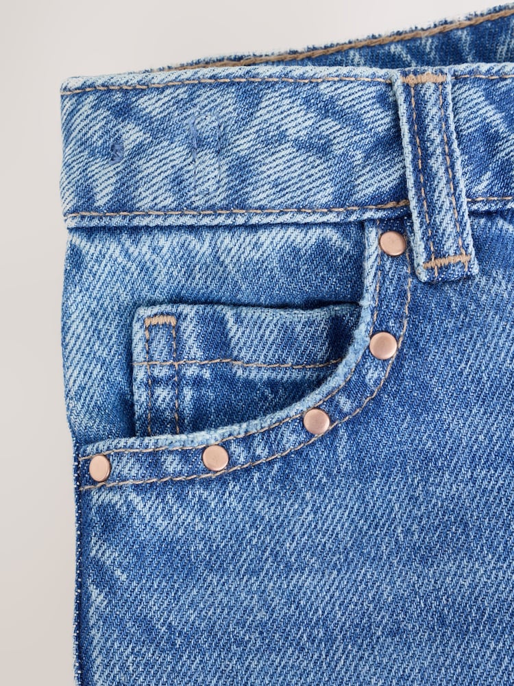 Mid Wash Stud Pocket Detail Straight Leg Jeans (3-16yrs) - Image 9 of 9