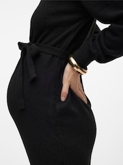 Mamalicious Black Knitted Belt Dress - Image 3 of 5