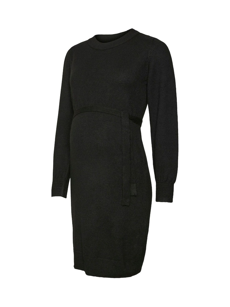 Mamalicious Black Knitted Belt Dress - Image 5 of 5 Mamalicious Black Knitted Belt Dress - Image 5 of 5
