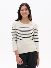 Hatley Black Stripes 3/4 Sleeve Knit Top - Image 1 of 3