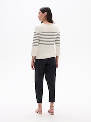 Hatley Black Stripes 3/4 Sleeve Knit Top - Image 2 of 3