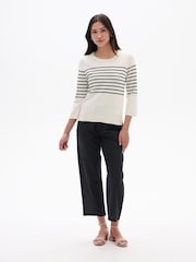Hatley Black Stripes 3/4 Sleeve Knit Top - Image 3 of 3