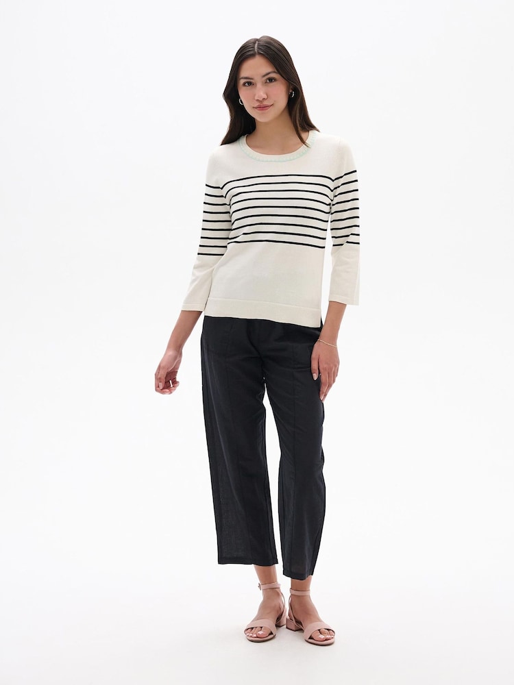 Hatley Black Stripes 3/4 Sleeve Knit Top - Image 3 of 3