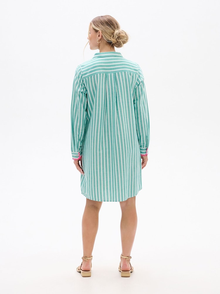 Hatley Green Julia Arcadia Stripes Shirt Dress - Image 2 of 3