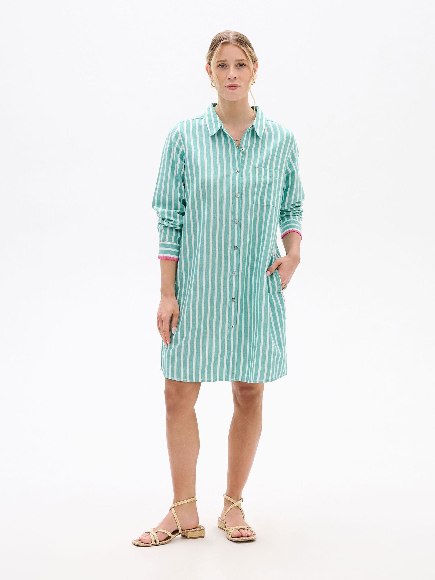 Buy Hatley Green Julia Arcadia Stripes Shirt Dress from Next USA