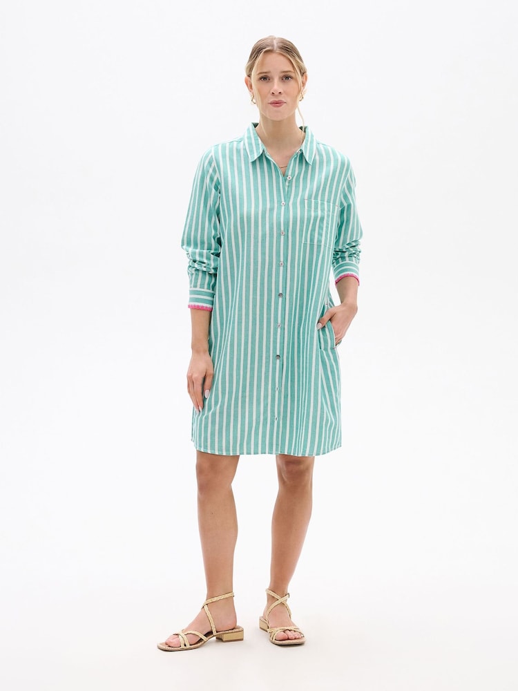 Hatley Green Julia Arcadia Stripes Shirt Dress - Image 3 of 3