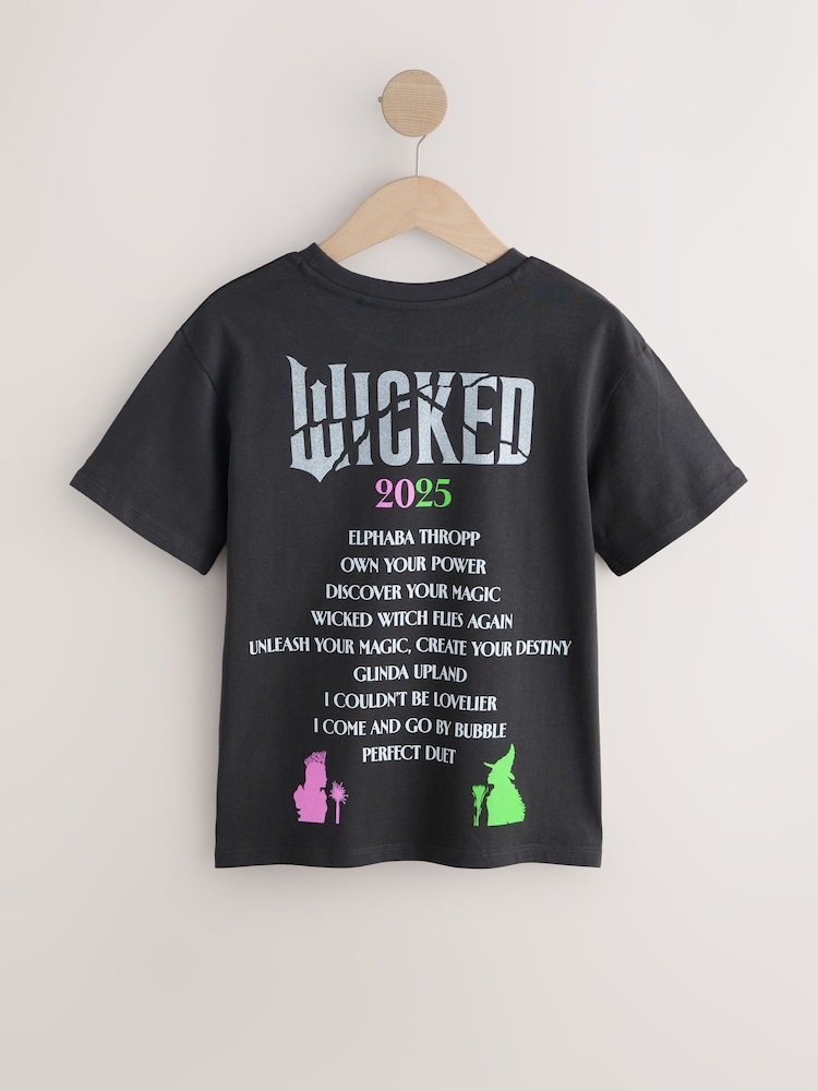 Grey Glitter Wicked Oversized Graphic Print T-Shirt (3-16yrs) - Image 2 of 4 Grey Glitter Wicked Oversized Graphic Print T-Shirt (3-16yrs) - Image 2 of 4
