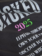 Grey Glitter Wicked Oversized Graphic Print T-Shirt (3-16yrs) - Image 4 of 4