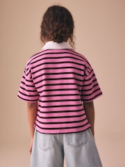 Pink Stripe Short Sleeve Rugby Top (3-16yrs) - Image 3 of 8