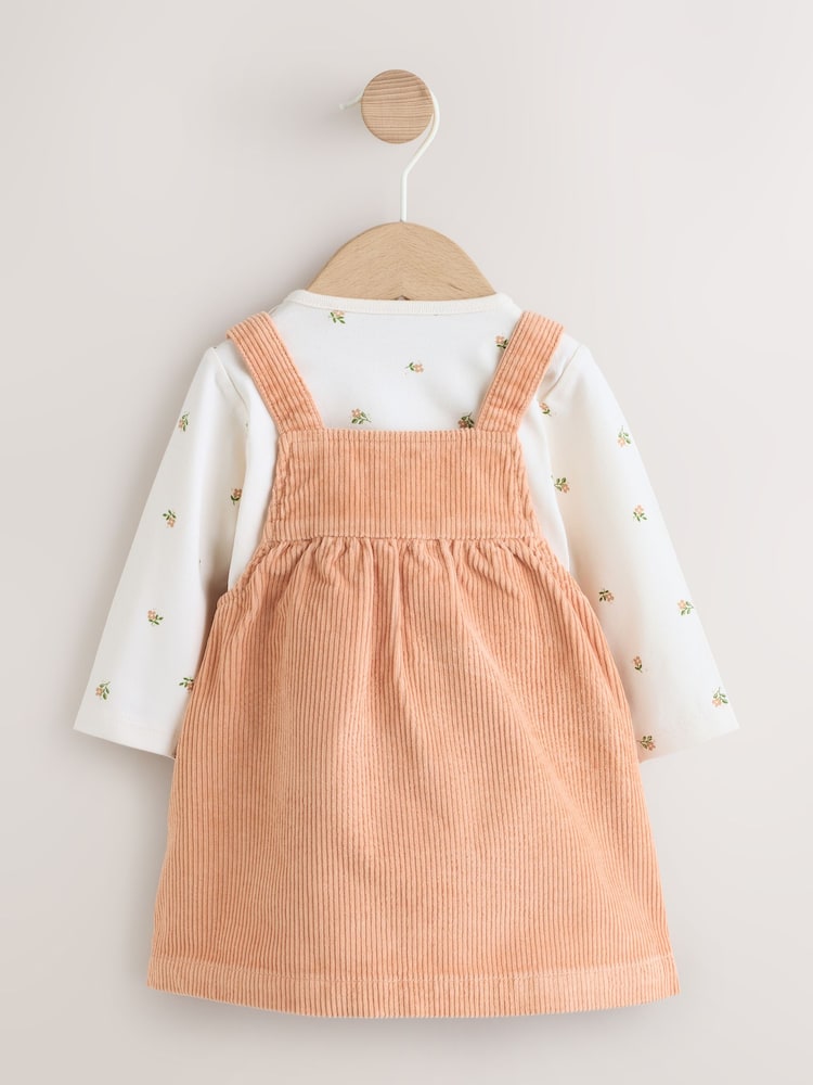 Rust Brown Cord Baby Bodysuit And Pinafore Set 2 Piece (0mths-2yrs) - Image 2 of 10 Rust Brown Cord Baby Bodysuit And Pinafore Set 2 Piece (0mths-2yrs) - Image 2 of 10
