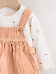 Rust Brown Cord Baby Bodysuit And Pinafore Set 2 Piece (0mths-2yrs) - Image 4 of 10